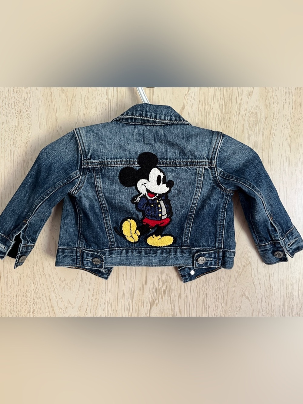 Gap X Disney Mickey Mouse Toddlers Kids Icon Denim Jacket Boys Girls 12-18 Month